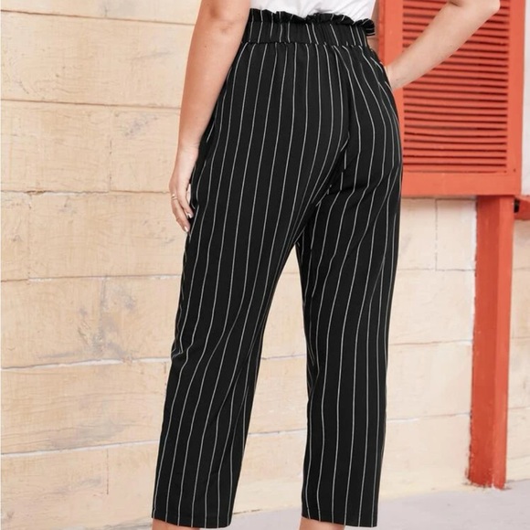 NWOT Curvy High Waisted Paper-bag Pinstripe Trousers - Picture 5 of 5